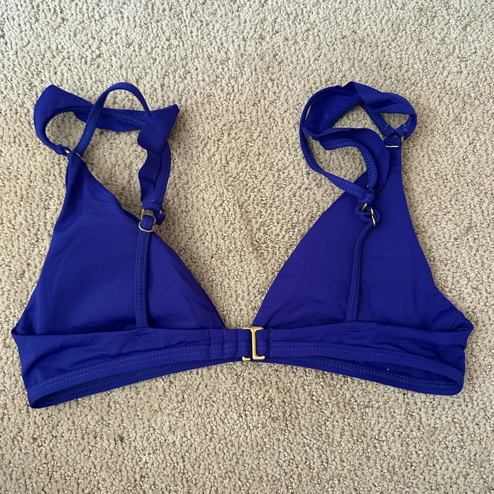 NWOT L*Space ruffle bikini top royal blue